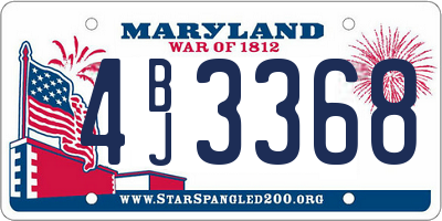 MD license plate 4BJ3368