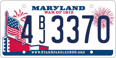 MD license plate 4BJ3370