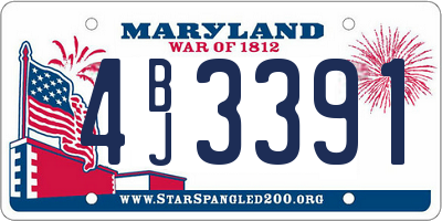 MD license plate 4BJ3391