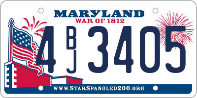 MD license plate 4BJ3405