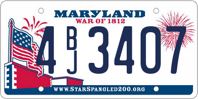 MD license plate 4BJ3407