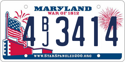 MD license plate 4BJ3414