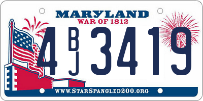 MD license plate 4BJ3419