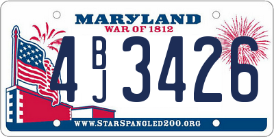 MD license plate 4BJ3426