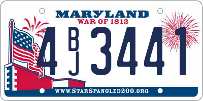 MD license plate 4BJ3441