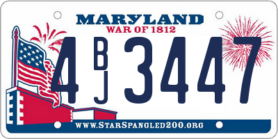 MD license plate 4BJ3447
