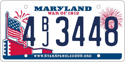 MD license plate 4BJ3448