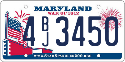 MD license plate 4BJ3450
