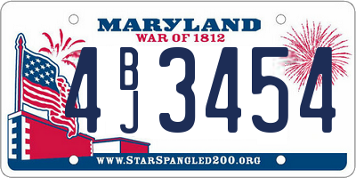 MD license plate 4BJ3454