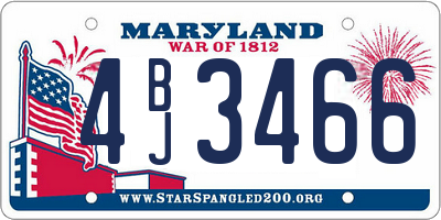 MD license plate 4BJ3466