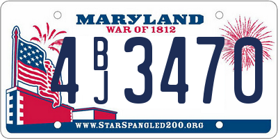 MD license plate 4BJ3470
