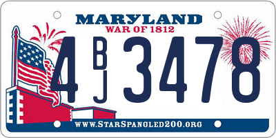 MD license plate 4BJ3478