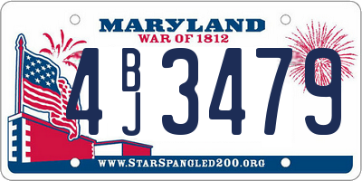 MD license plate 4BJ3479