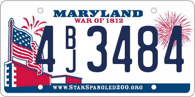 MD license plate 4BJ3484