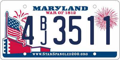 MD license plate 4BJ3511