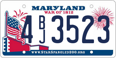 MD license plate 4BJ3523