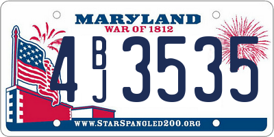 MD license plate 4BJ3535