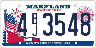 MD license plate 4BJ3548