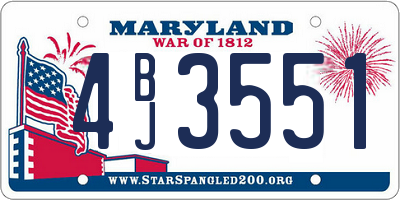 MD license plate 4BJ3551