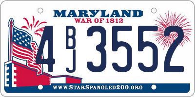 MD license plate 4BJ3552