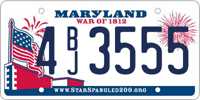 MD license plate 4BJ3555