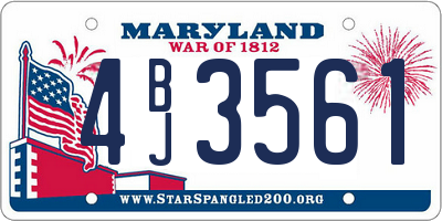 MD license plate 4BJ3561