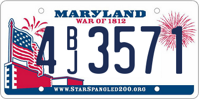MD license plate 4BJ3571