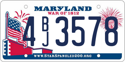 MD license plate 4BJ3578