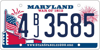 MD license plate 4BJ3585