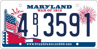 MD license plate 4BJ3591