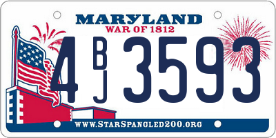 MD license plate 4BJ3593