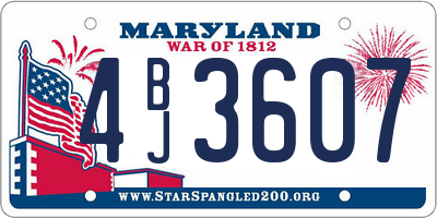 MD license plate 4BJ3607