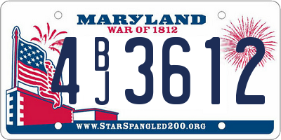 MD license plate 4BJ3612