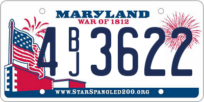 MD license plate 4BJ3622