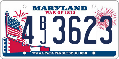 MD license plate 4BJ3623