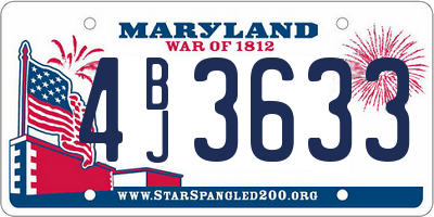 MD license plate 4BJ3633