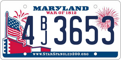 MD license plate 4BJ3653