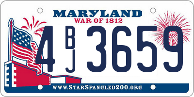 MD license plate 4BJ3659