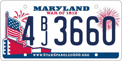 MD license plate 4BJ3660