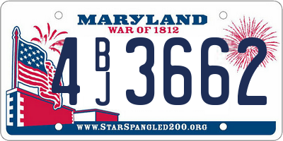 MD license plate 4BJ3662
