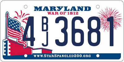 MD license plate 4BJ3681