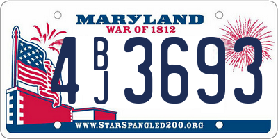 MD license plate 4BJ3693