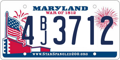 MD license plate 4BJ3712