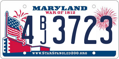 MD license plate 4BJ3723