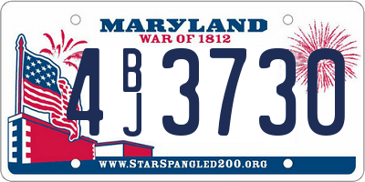 MD license plate 4BJ3730