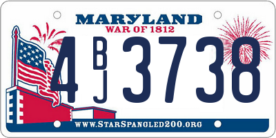 MD license plate 4BJ3738