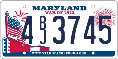 MD license plate 4BJ3745