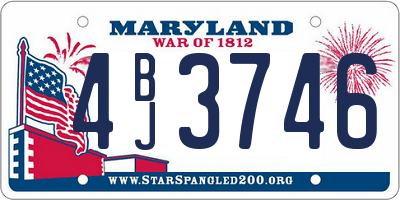 MD license plate 4BJ3746