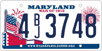 MD license plate 4BJ3748