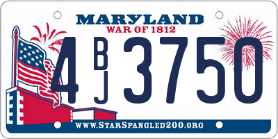 MD license plate 4BJ3750